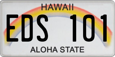 HI license plate EDS101