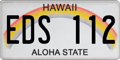 HI license plate EDS112