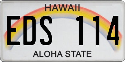 HI license plate EDS114