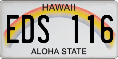 HI license plate EDS116