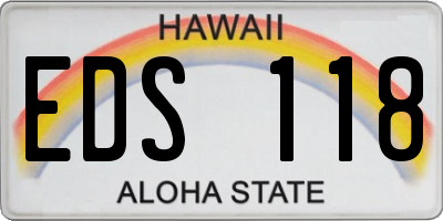 HI license plate EDS118