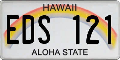 HI license plate EDS121