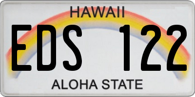 HI license plate EDS122
