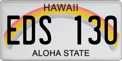 HI license plate EDS130