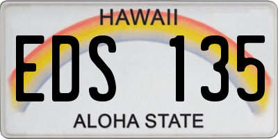 HI license plate EDS135