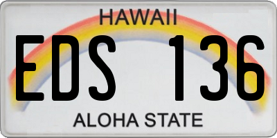 HI license plate EDS136