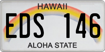 HI license plate EDS146