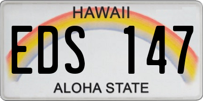 HI license plate EDS147
