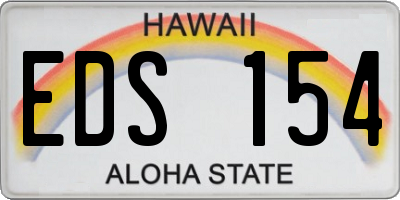 HI license plate EDS154