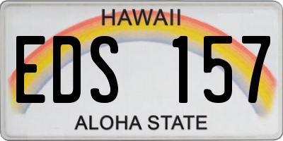 HI license plate EDS157