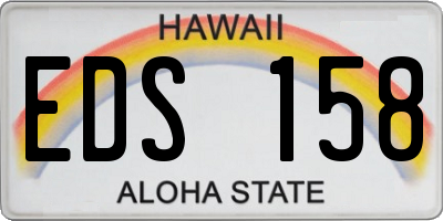 HI license plate EDS158