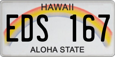 HI license plate EDS167