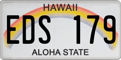 HI license plate EDS179