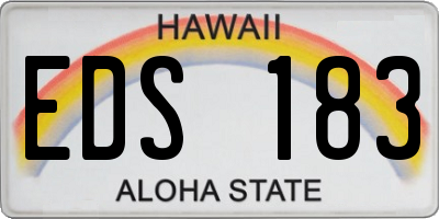 HI license plate EDS183