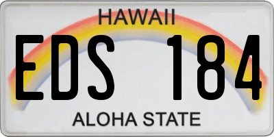 HI license plate EDS184