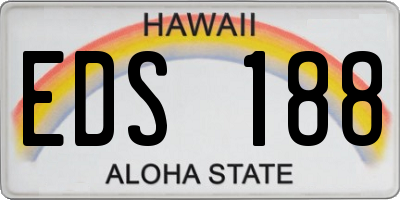 HI license plate EDS188
