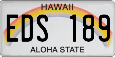 HI license plate EDS189