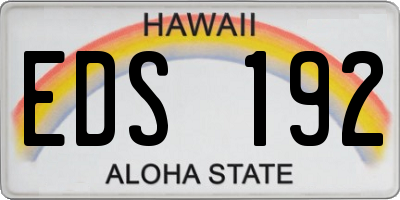 HI license plate EDS192