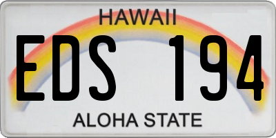 HI license plate EDS194
