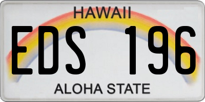 HI license plate EDS196