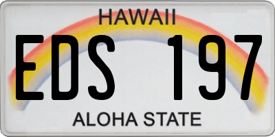 HI license plate EDS197