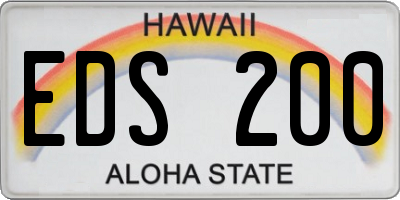HI license plate EDS200