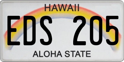 HI license plate EDS205