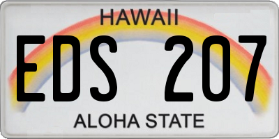 HI license plate EDS207