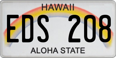 HI license plate EDS208