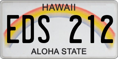 HI license plate EDS212