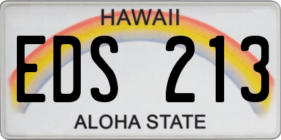 HI license plate EDS213