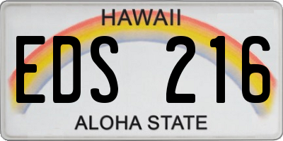 HI license plate EDS216