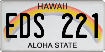 HI license plate EDS221