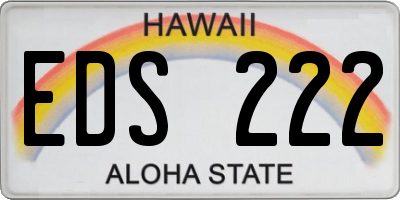 HI license plate EDS222