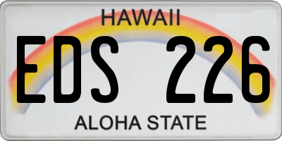 HI license plate EDS226