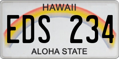 HI license plate EDS234