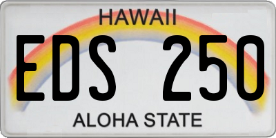 HI license plate EDS250