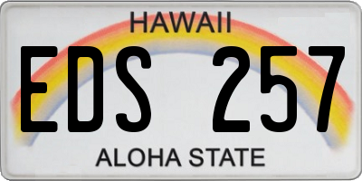 HI license plate EDS257