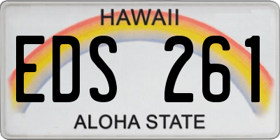 HI license plate EDS261
