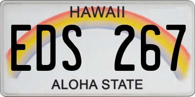 HI license plate EDS267