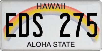 HI license plate EDS275