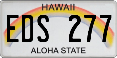 HI license plate EDS277