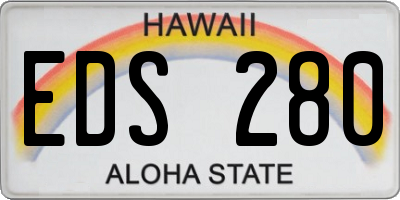 HI license plate EDS280