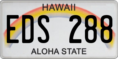 HI license plate EDS288