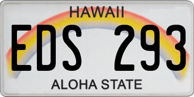 HI license plate EDS293