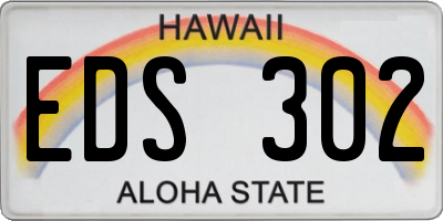 HI license plate EDS302