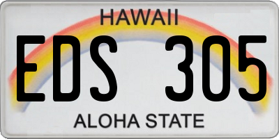 HI license plate EDS305