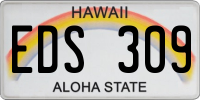 HI license plate EDS309
