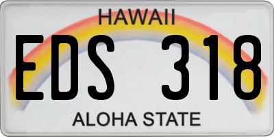 HI license plate EDS318