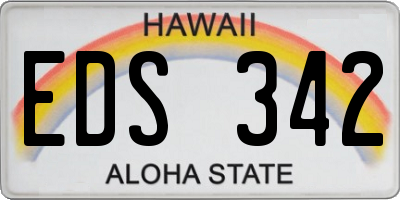 HI license plate EDS342